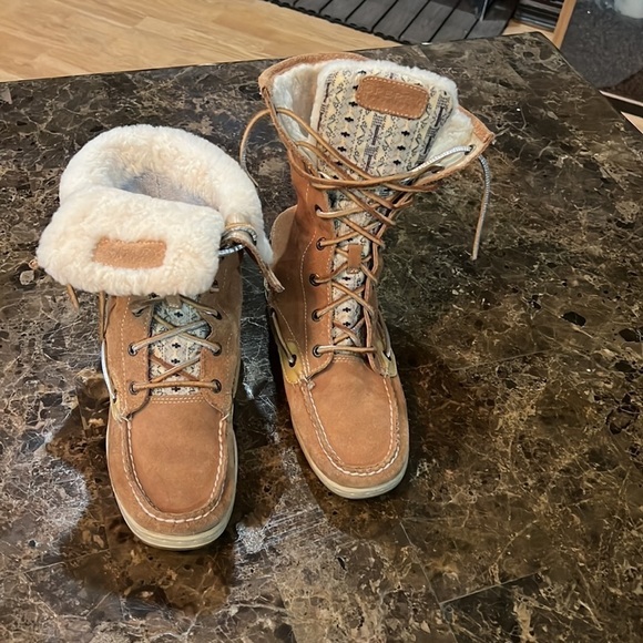 SPERRY Top slider boots 8.5 Great warm boots suede. MN89 - Picture 4 of 7